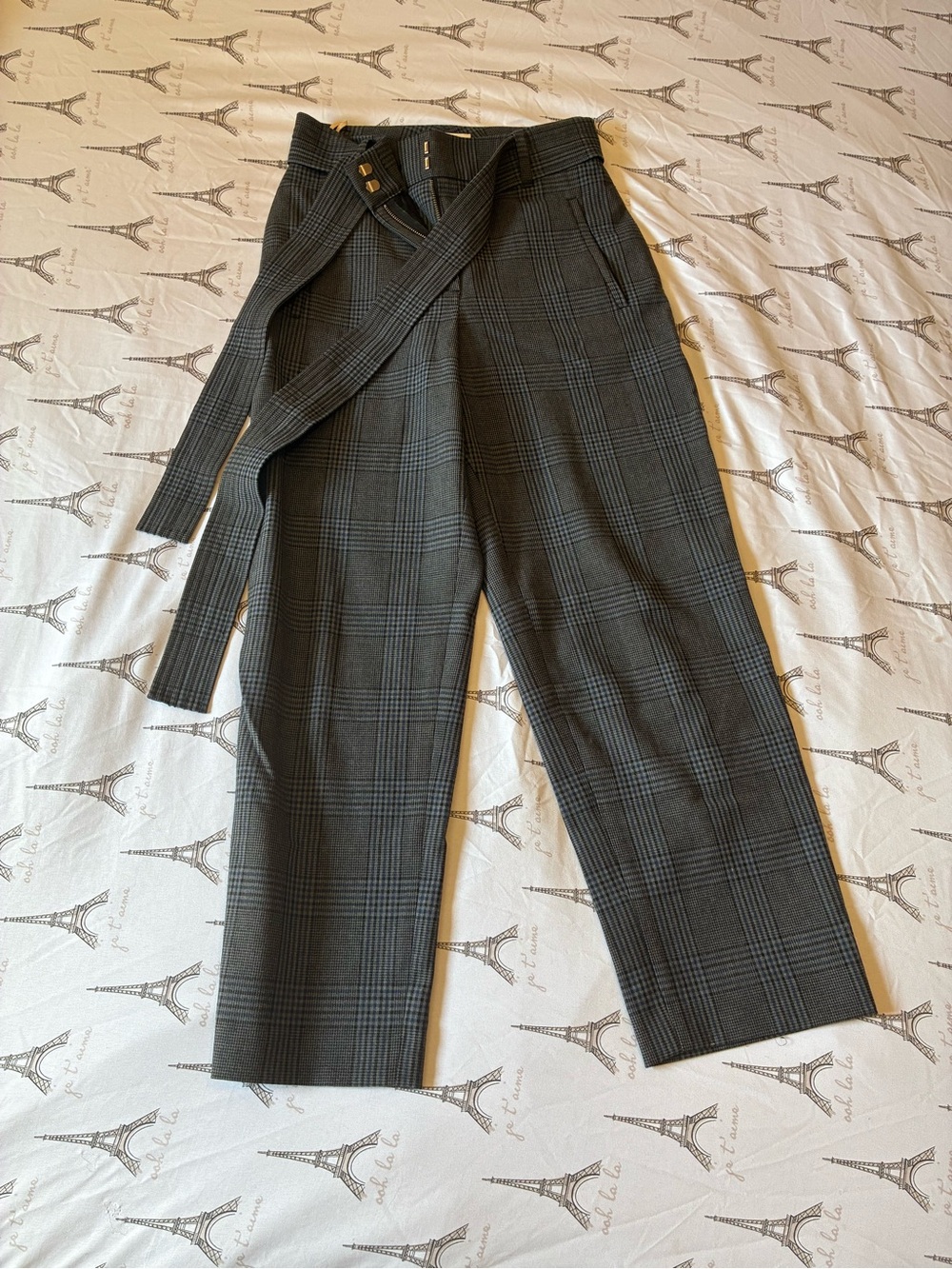 Size 0 Aritzia Wilfred blue / gray plaid dress pants